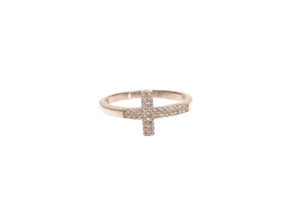Nialaya Silberring mit Zirkonia-Kreuz 925