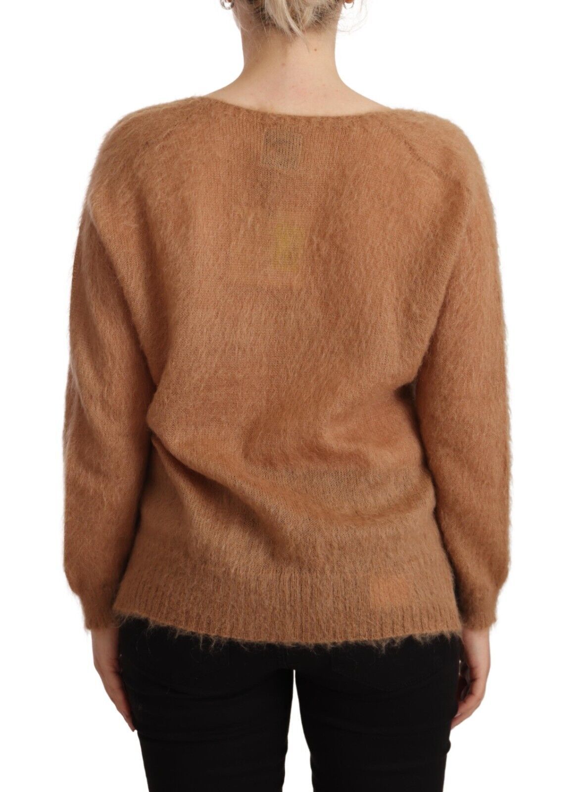 PINK MEMORIES Brown Cardigan V-Neck Long Sleeve Sweater