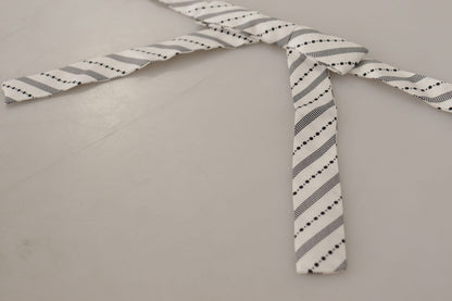 Dolce &amp; Gabbana – Papillon-Fliege aus 100 % Seide mit weißen und schwarzen Punkten