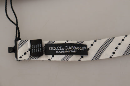 Dolce &amp; Gabbana – Papillon-Fliege aus 100 % Seide mit weißen und schwarzen Punkten