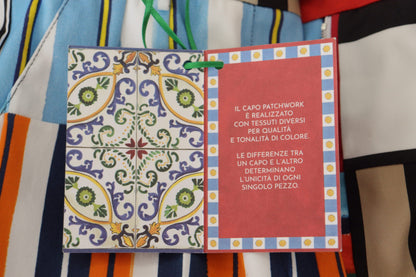 Dolce &amp; Gabbana – Mehrfarbig gestreifte Baumwollhose mit hoher Taille