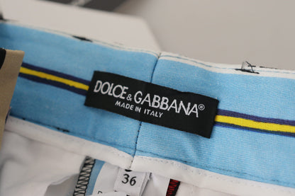 Dolce &amp; Gabbana – Mehrfarbig gestreifte Baumwollhose mit hoher Taille