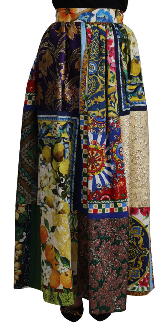 Dolce &amp; Gabbana – Langer Maxirock „Sicily“ in mehrfarbigem Patchwork