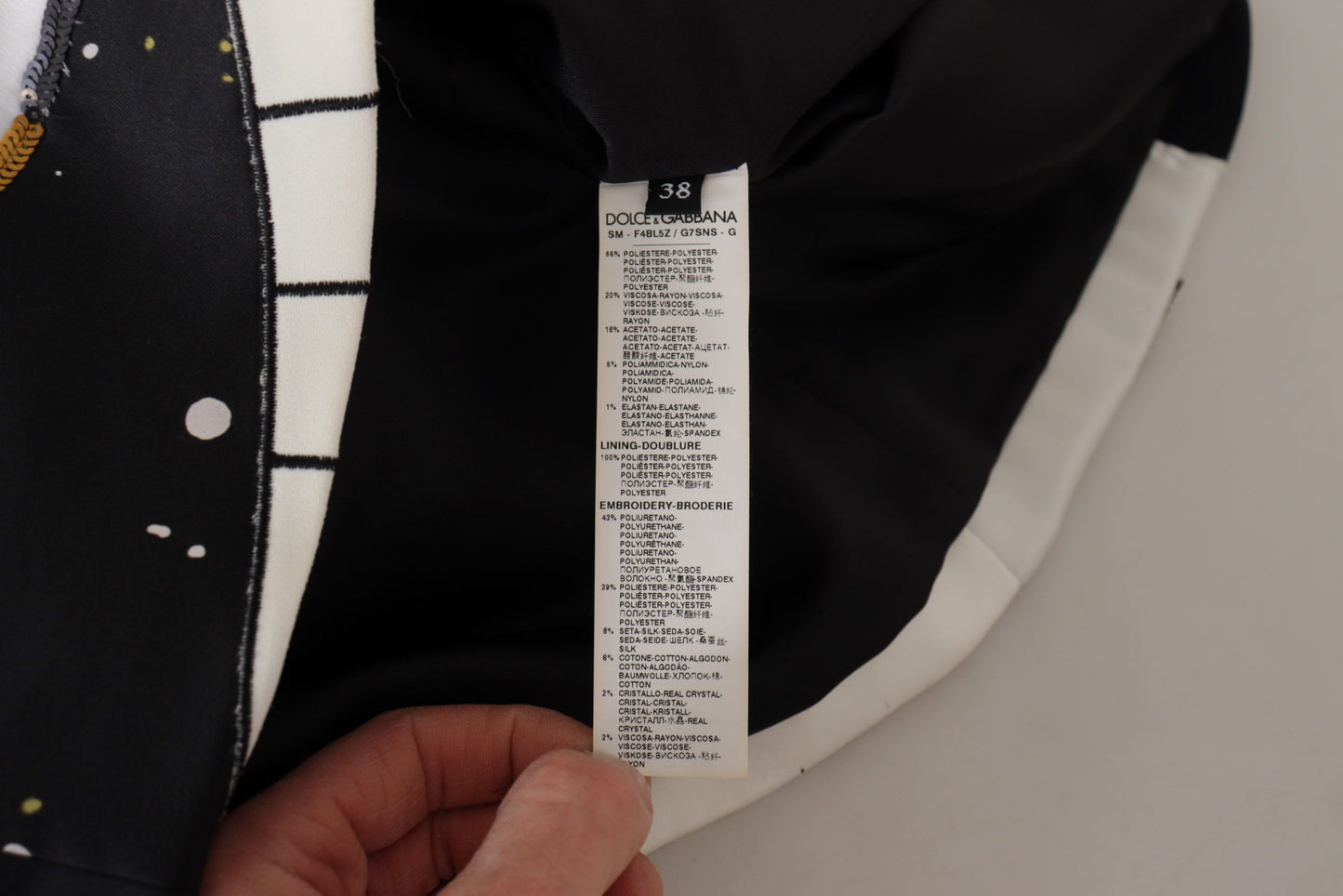 Dolce &amp; Gabbana Schwarzer Pianorock mit Pailletten „Love Clock“