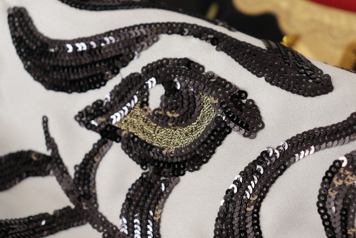 Dolce &amp; Gabbana Schwarzer Pianorock mit Pailletten „Love Clock“