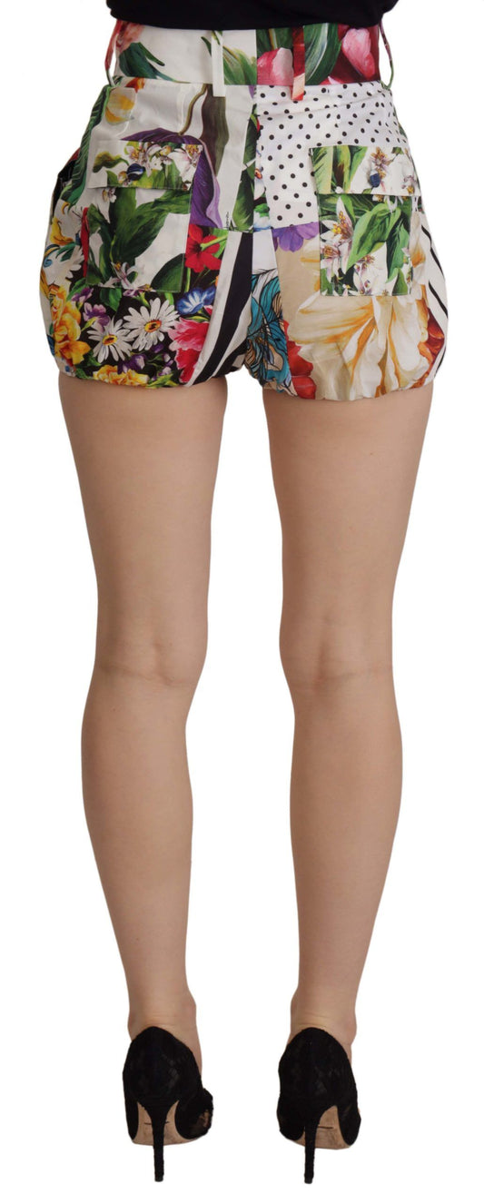 Dolce &amp; Gabbana Mehrfarbige Hotpants-Shorts mit hoher Taille