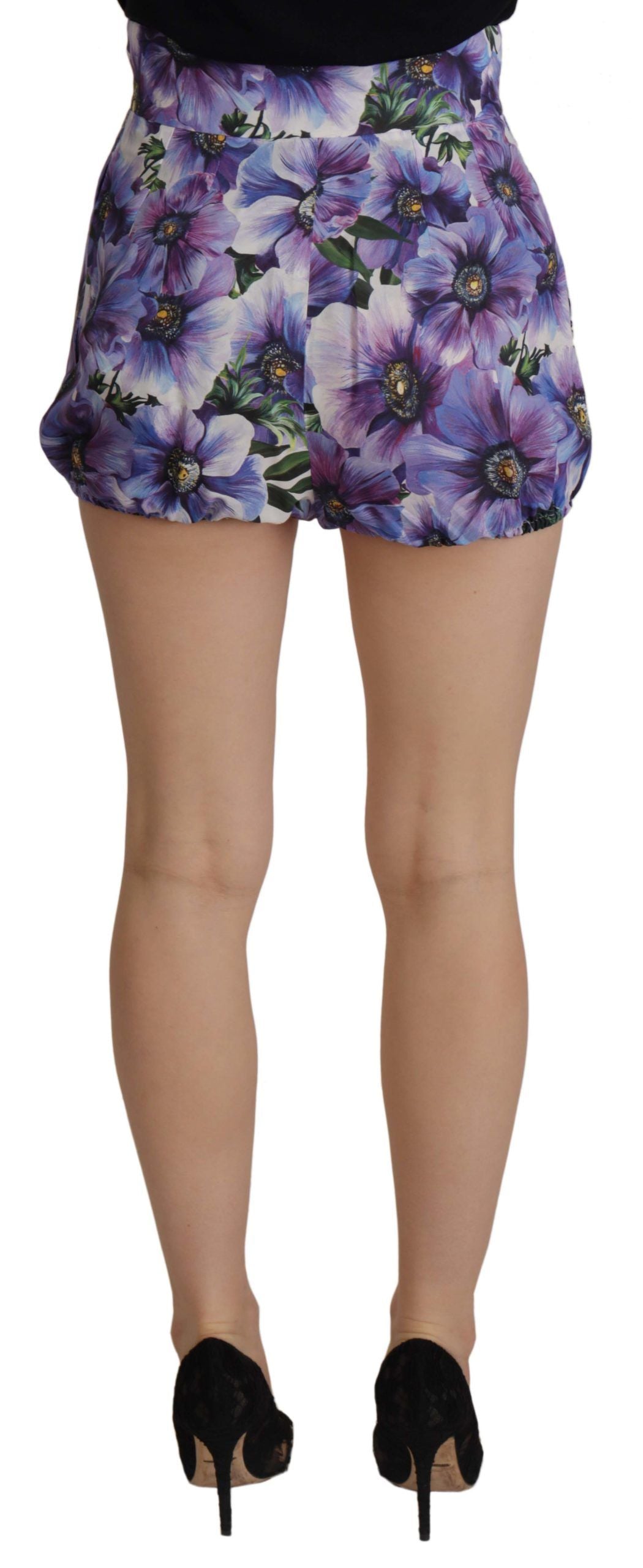 Dolce &amp; Gabbana Lila Anemone High Waist Hotpants Shorts