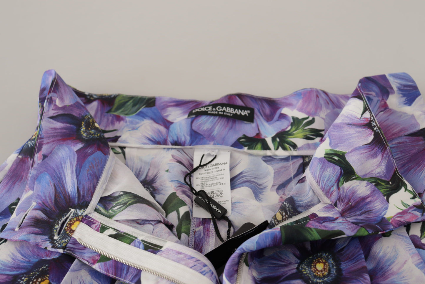 Dolce &amp; Gabbana Lila Anemone High Waist Hotpants Shorts