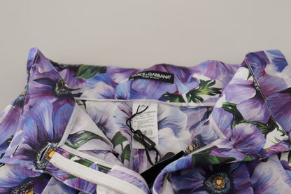Dolce &amp; Gabbana Lila Anemone High Waist Hotpants Shorts