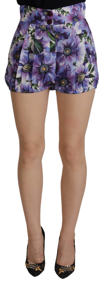Dolce &amp; Gabbana Lila Anemone High Waist Hotpants Shorts