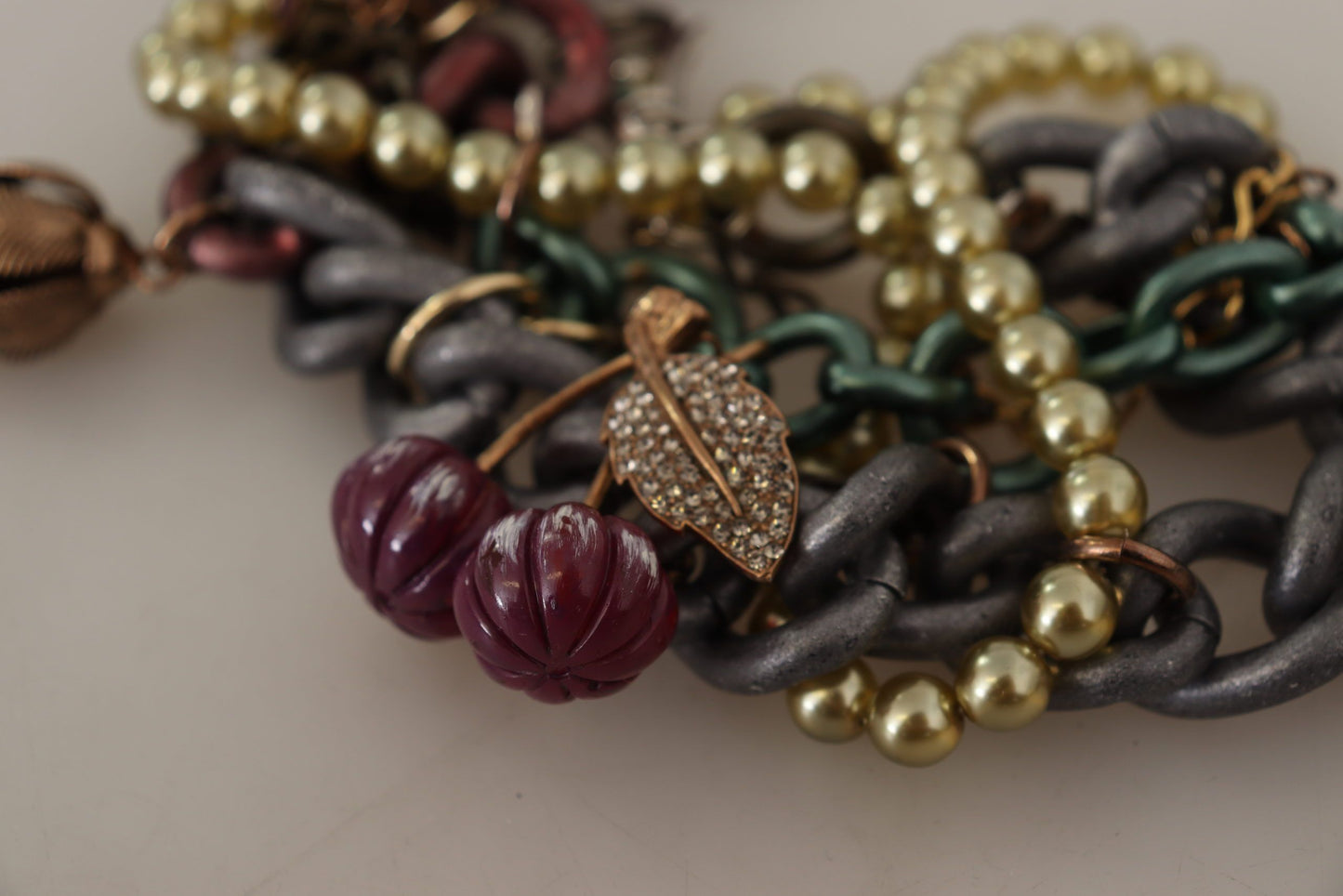 Dolce &amp; Gabbana – Statement-Halskette „Sicily“ aus goldenem Messing mit Blumen- und Kristallverzierung