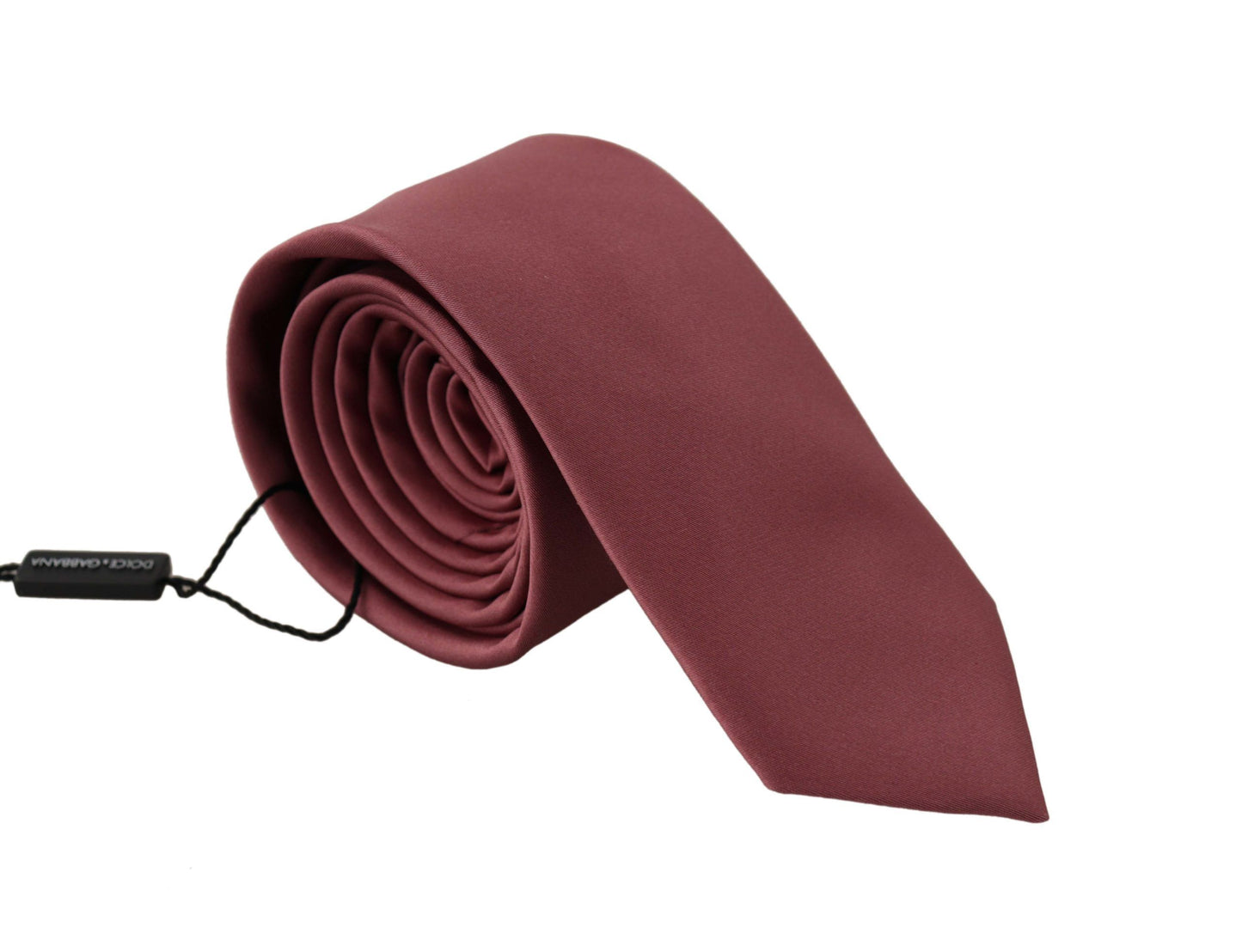 Dolce &amp; Gabbana – Verstellbare Seidenkrawatte mit einfarbigem Print in Rosa