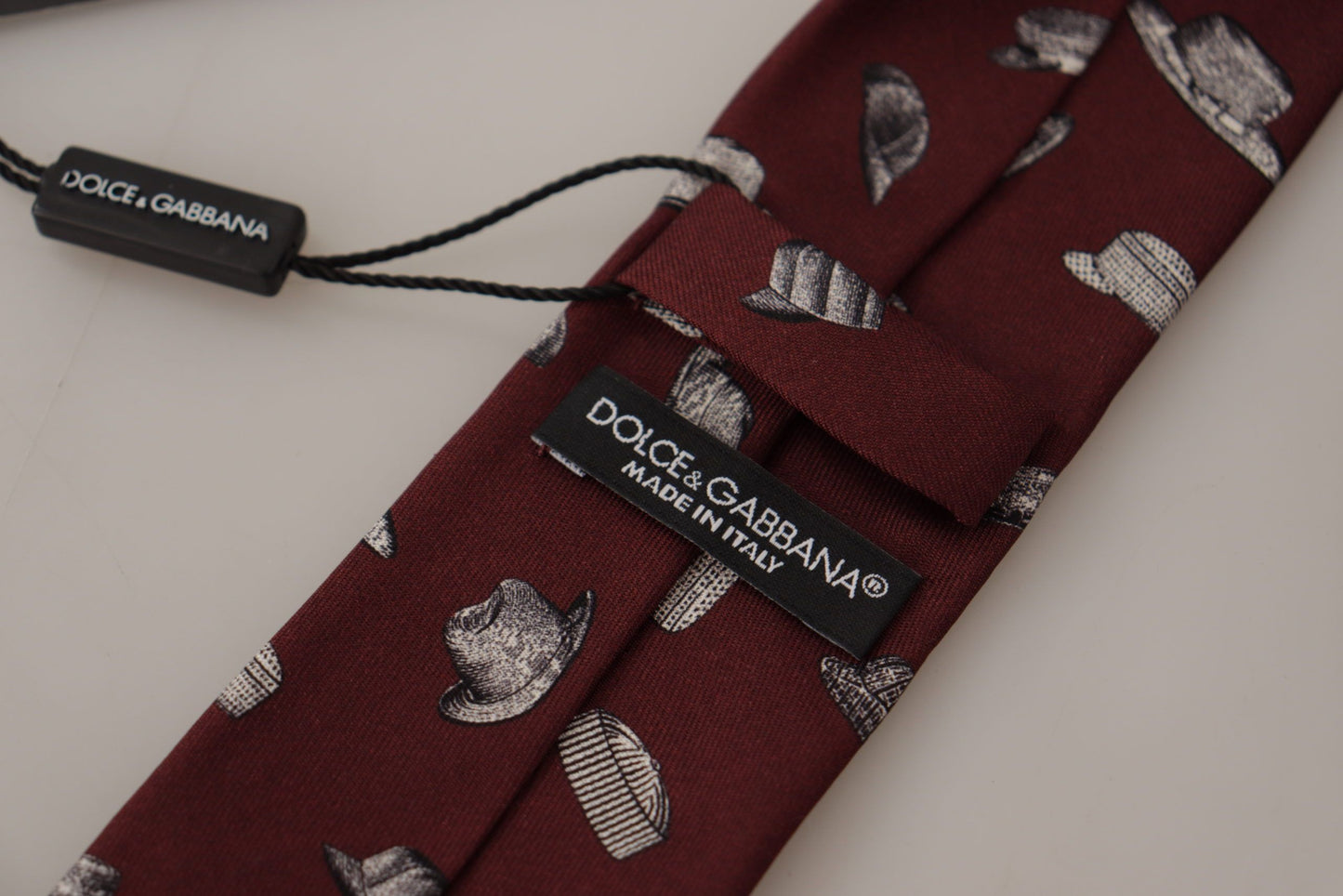 Dolce &amp; Gabbana – Kastanienbraunes Hutmuster, 100 % Seide, verstellbare Accessoire-Krawatte