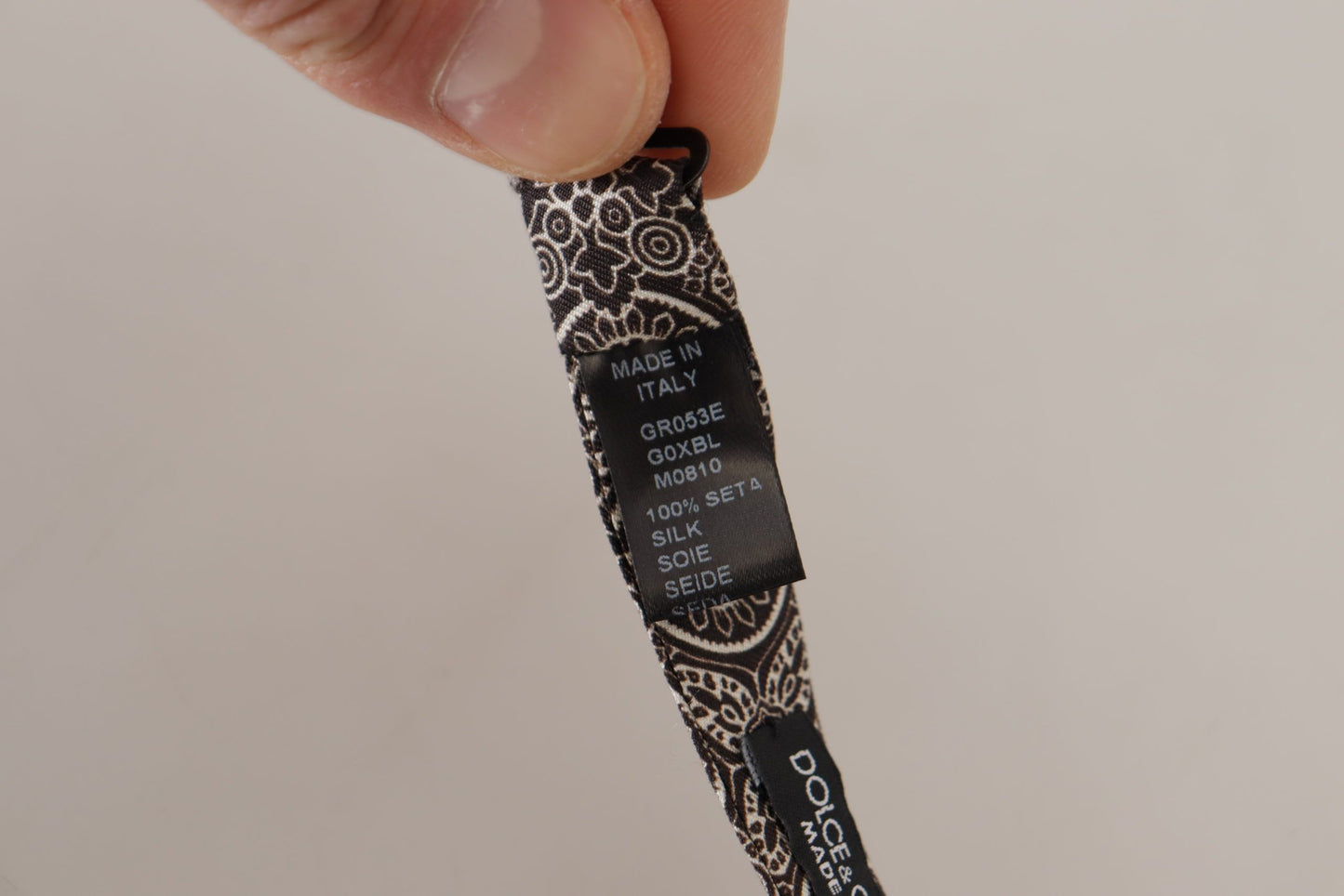 Dolce &amp; Gabbana – Schwarz-weiße Papillon-Krawatte aus 100 % Seide mit verstellbarem Hals