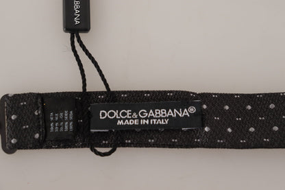 Dolce &amp; Gabbana – Grau gepunktete Papillon-Krawatte aus 100 % Seide