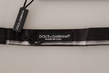 Dolce &amp; Gabbana – Papillon-Krawatte aus 100 % Seide mit schwarzem und grauem Futter