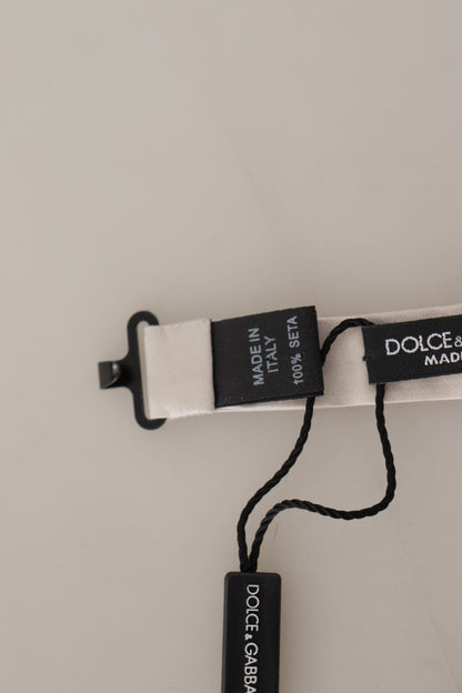 Dolce &amp; Gabbana – Graue Papillon-Krawatte aus 100 % Seide mit verstellbarem Hals