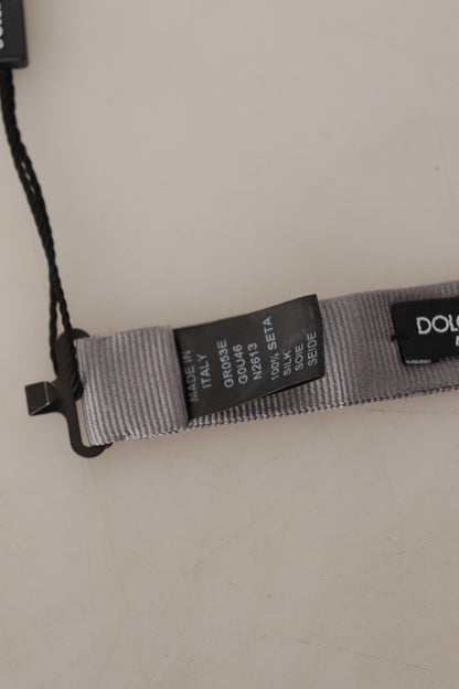 Dolce &amp; Gabbana – Graue Papillon-Krawatte aus 100 % Seide mit verstellbarem Hals