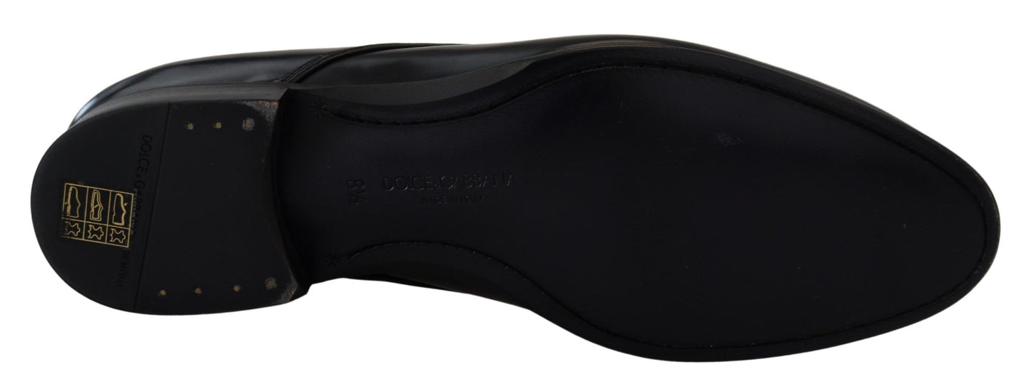 Dolce &amp; Gabbana – Formelle Abendschuhe aus schwarzem Leder