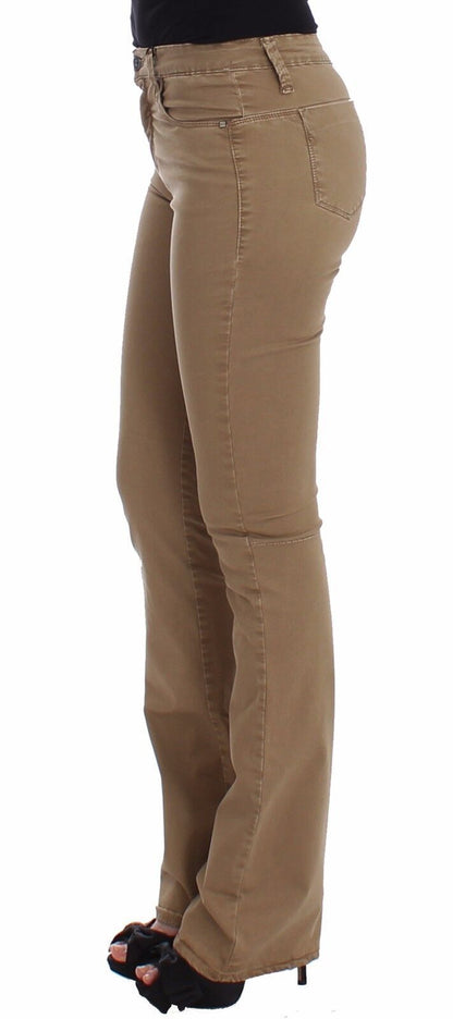 Costume National Beige Straight Leg Denim Hose Stretchjeans