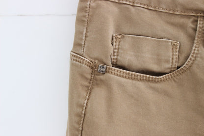 Costume National Beige Straight Leg Denim Hose Stretchjeans