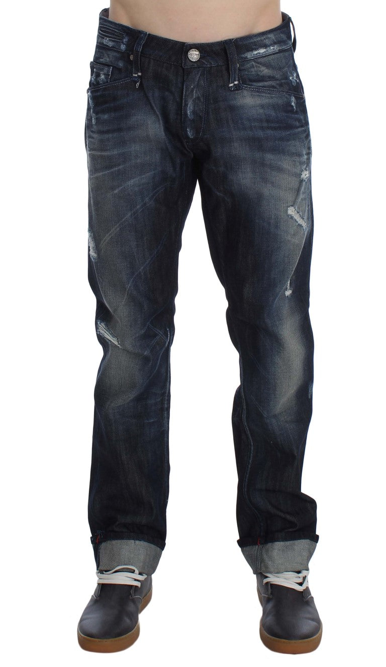 Acht Jeans in normaler Straight-Fit-Baumwolle, Blau