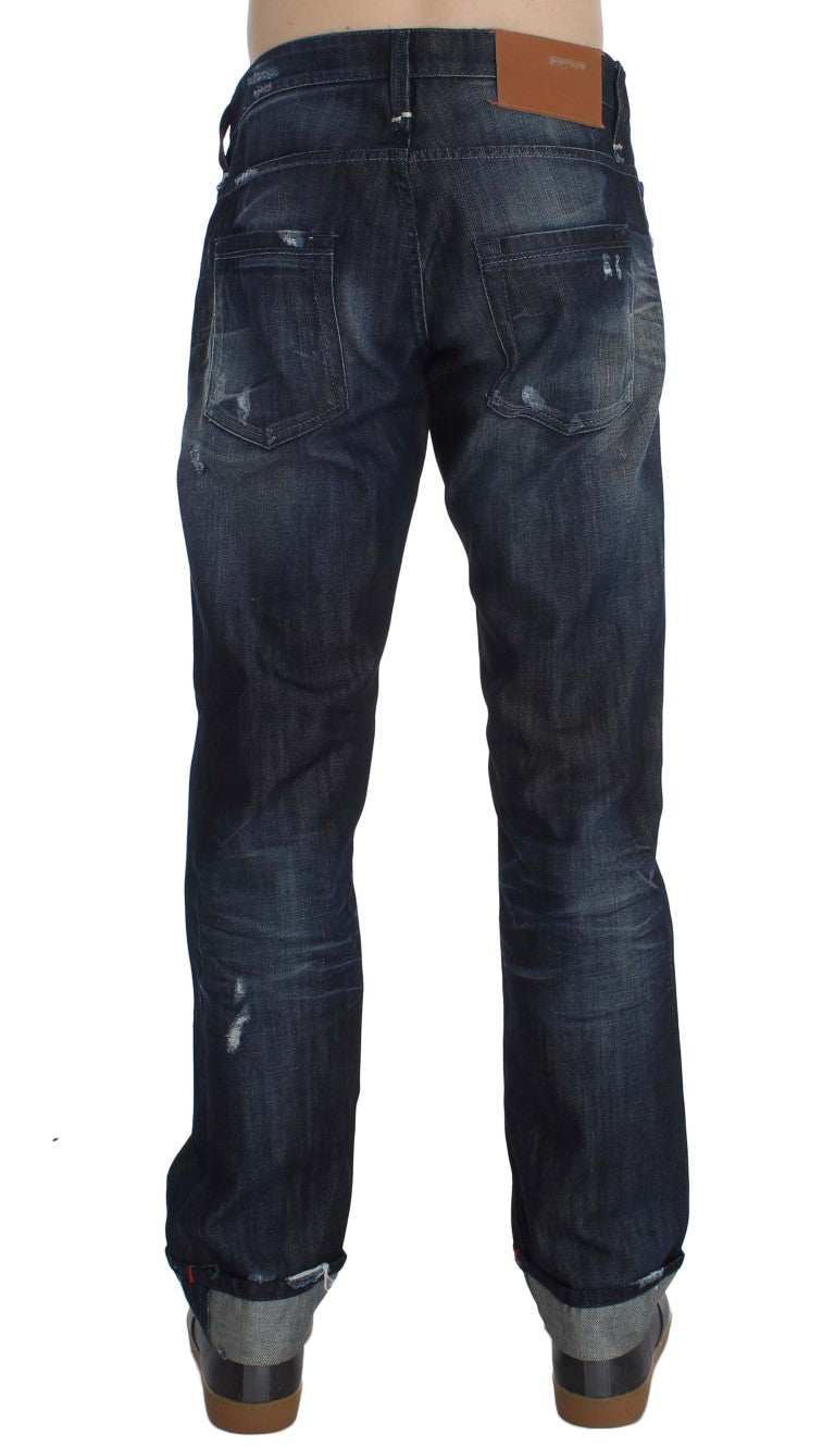 Acht Jeans in normaler Straight-Fit-Baumwolle, Blau