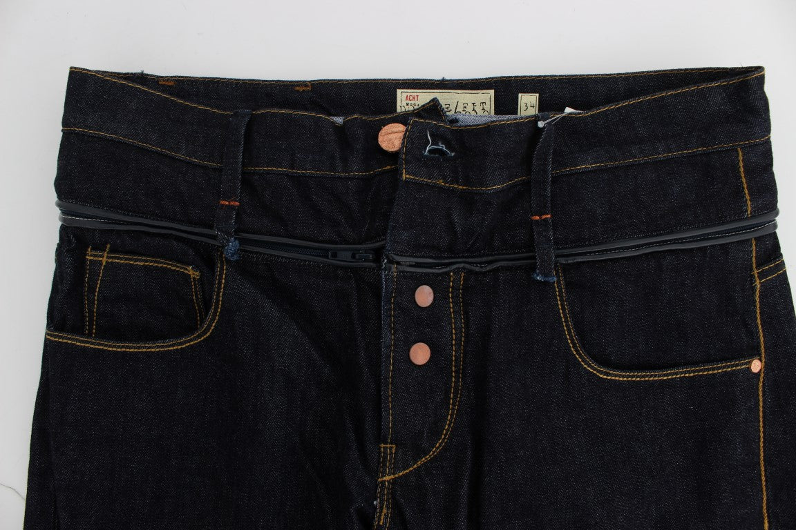 Acht Jeans in normaler Straight-Fit-Baumwolle, Blau