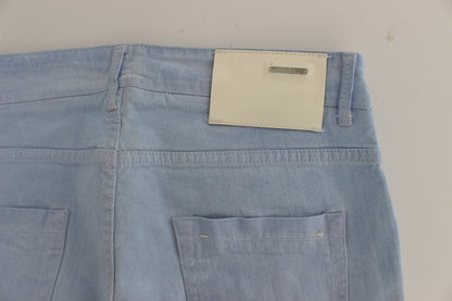 Acht Jeans mit niedriger Taille und Stretch-Baumwolle in Blau