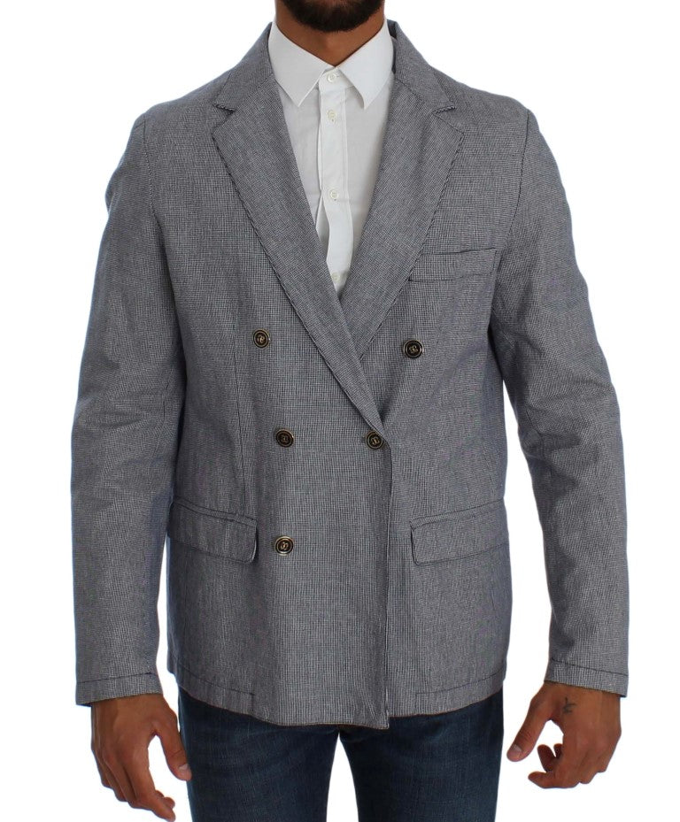 Master Coat – Blauer, zweireihiger Blazer in normaler Passform