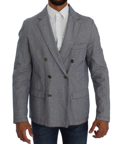 Master Coat – Blauer, zweireihiger Blazer in normaler Passform