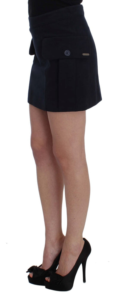 GF Ferre Blue Cotton Denim Mini Skirt