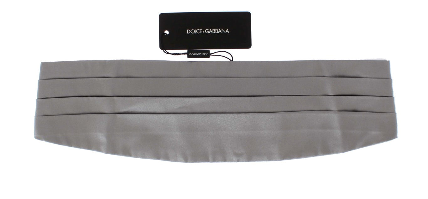 Dolce &amp; Gabbana Silberner breiter Seidenkummerbund