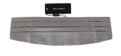 Dolce &amp; Gabbana Silberner breiter Seidenkummerbund