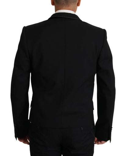 Dolce &amp; Gabbana Schwarzer Zweireiher-Mantel-Blazer