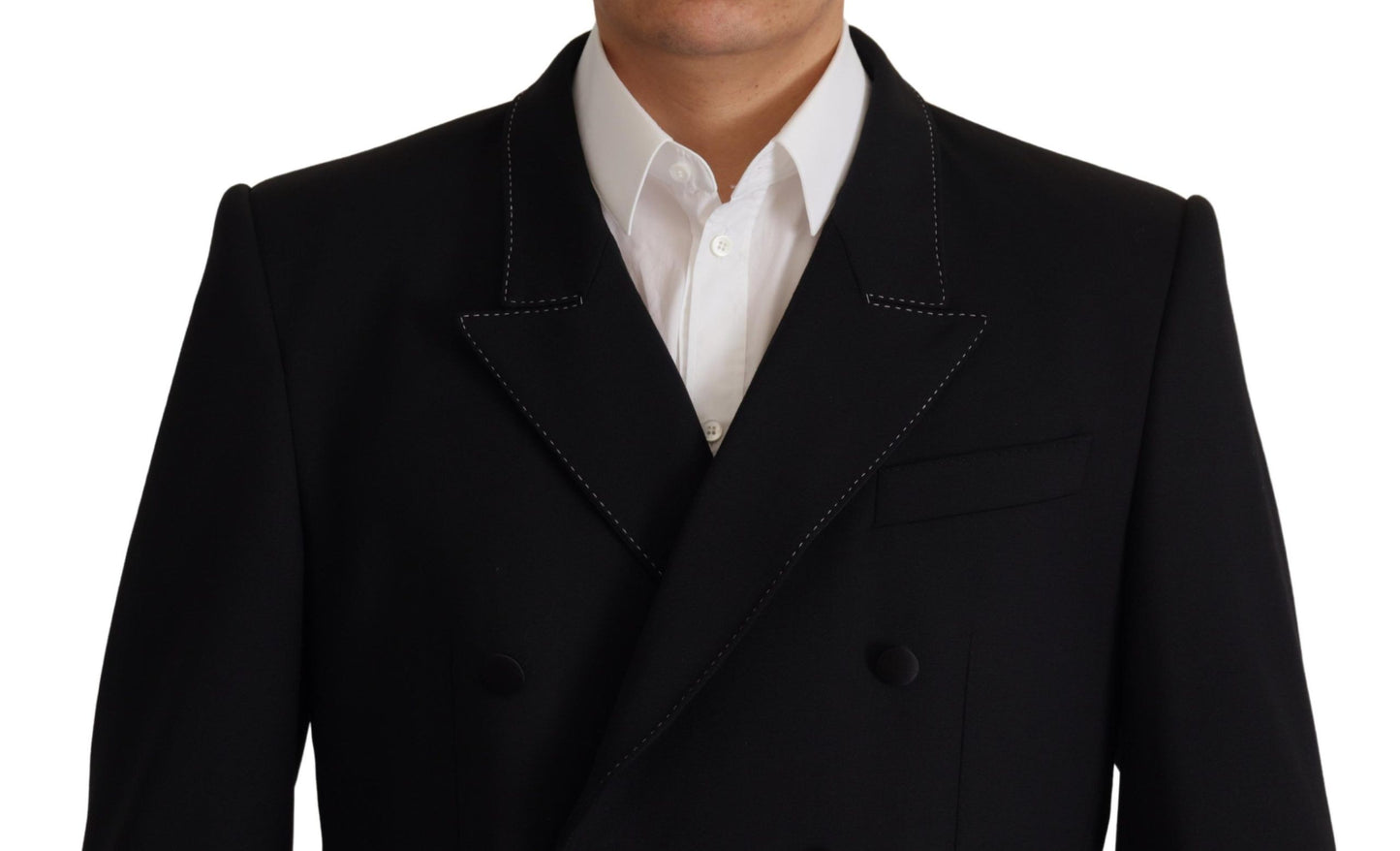 Dolce &amp; Gabbana Schwarzer Zweireiher-Mantel-Blazer