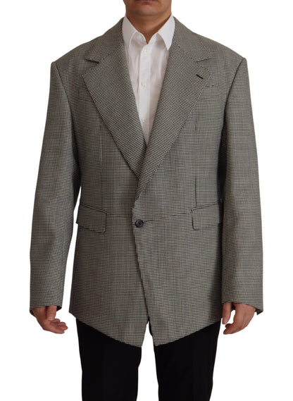 Dolce &amp; Gabbana Grau karierter einreihiger Blazer