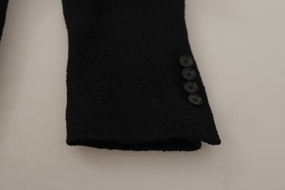 Dolce &amp; Gabbana Schwarzer einreihiger Mantel Herren Blazer