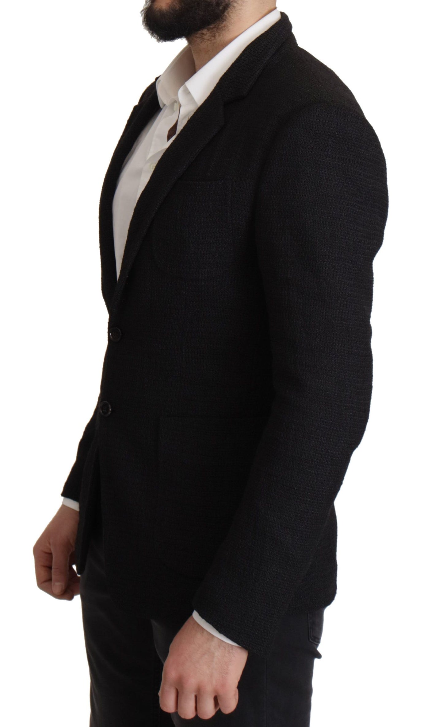 Dolce &amp; Gabbana Schwarzer einreihiger Mantel Herren Blazer
