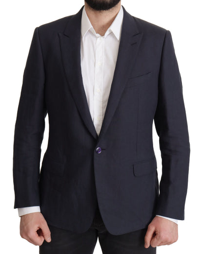 Dolce &amp; Gabbana Dunkelblauer ALTA SARTORIA Jacken-Mantel-Blazer