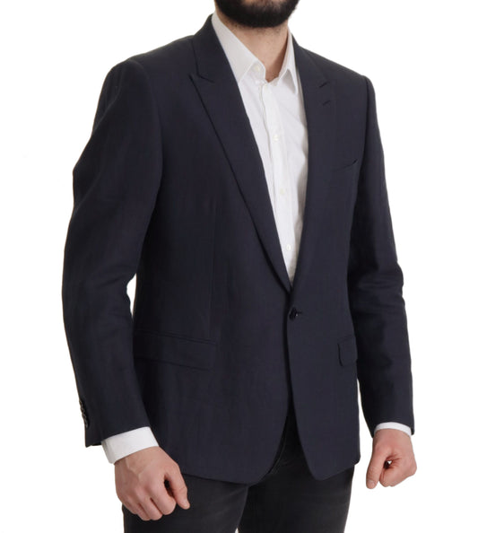 Dolce &amp; Gabbana Dunkelblauer ALTA SARTORIA Jacken-Mantel-Blazer