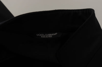 Dolce &amp; Gabbana – Einreihiger Mantel aus schwarzer Wolle für Herren