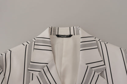Dolce &amp; Gabbana – Einreihiger Blazer aus Baumwolle mit weißen Streifen