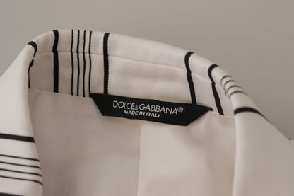 Dolce &amp; Gabbana – Einreihiger Blazer aus Baumwolle mit weißen Streifen