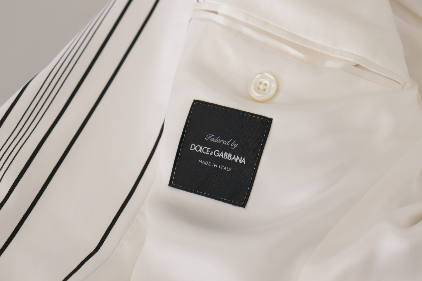 Dolce &amp; Gabbana – Einreihiger Blazer aus Baumwolle mit weißen Streifen