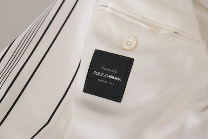 Dolce &amp; Gabbana – Einreihiger Blazer aus Baumwolle mit weißen Streifen