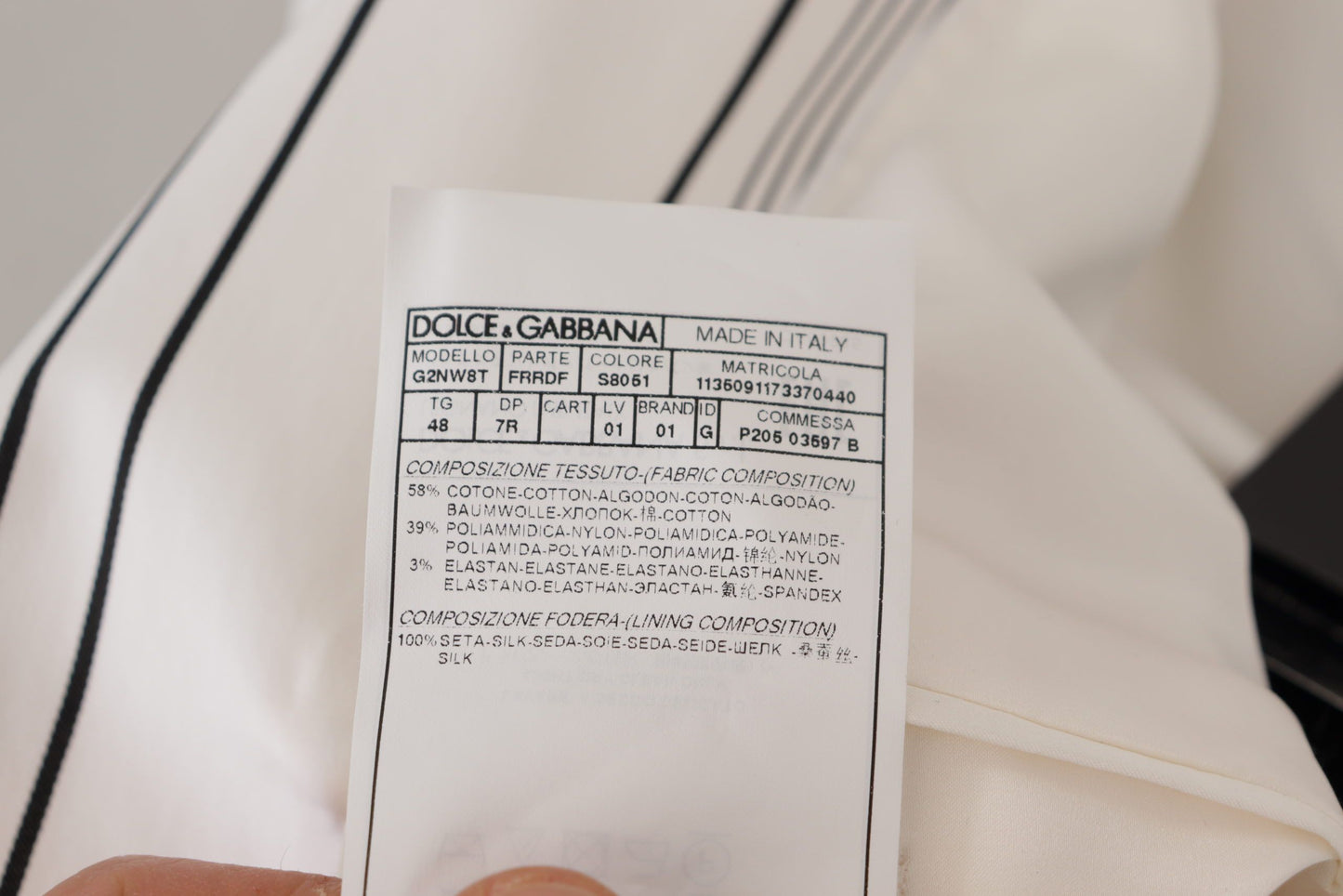 Dolce &amp; Gabbana – Einreihiger Blazer aus Baumwolle mit weißen Streifen