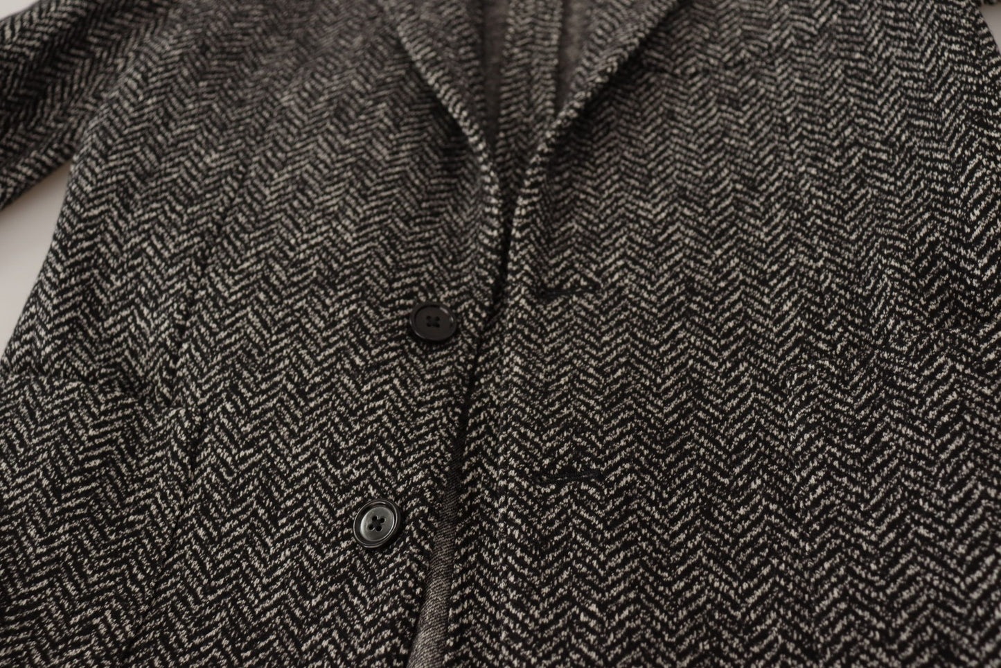 Dolce &amp; Gabbana Einreihiger Fantasy-Blazer aus grauer Baumwolle