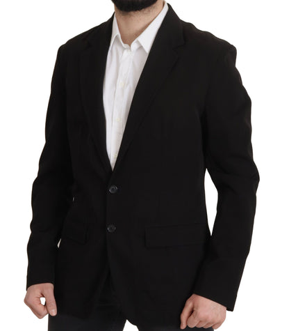 Dolce &amp; Gabbana – Einreihiger Blazer aus schwarzer Wolle