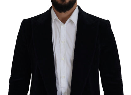 Dolce & Gabbana Black Cotton Cardigan Long Coat Men Jacket